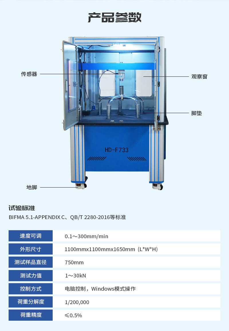 HD-F733-2電腦式椅子五爪抗壓測試機-03